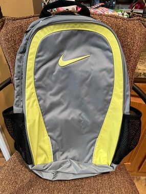 Nike Grey and Neon Yellow Men’s Backpack